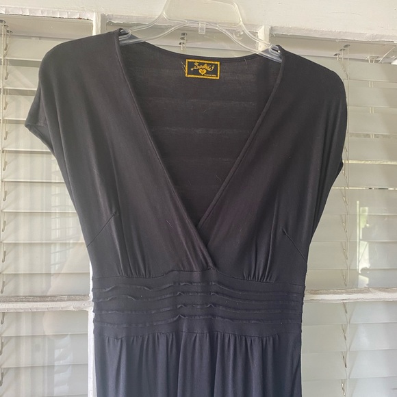 Long black cotton maxi dress - Picture 5 of 6